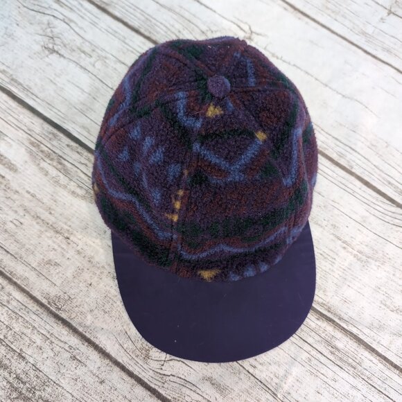 Vintage Columbia fleece Aztec ski hat baseball cap S/M made in USA - Picture 2 of 7